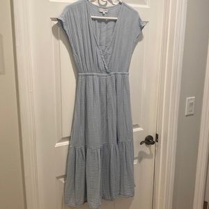 Michael stars pale blue gauze midi dress